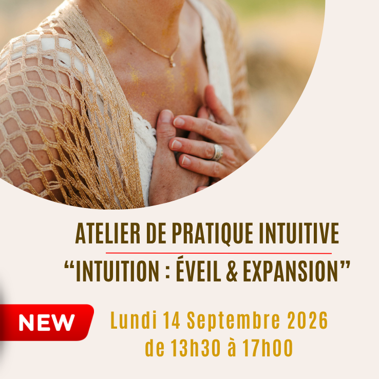 atelier d'entrainement à la pratique intuitive avec caroline gauthier, affiche